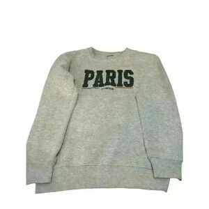 HELLO PARIS- Crewneck Sweater / Grey/ Size: S